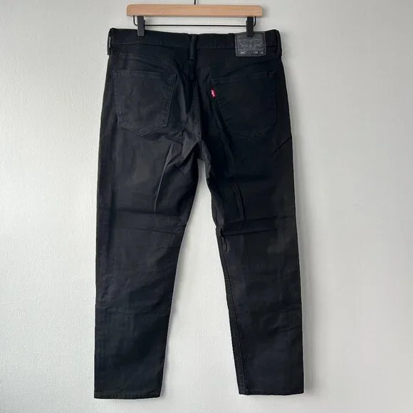 Levi's 541 Black Athletic Taper Jeans Black Stretch Denim Men's Size 34/32 - Picture 5 of 9